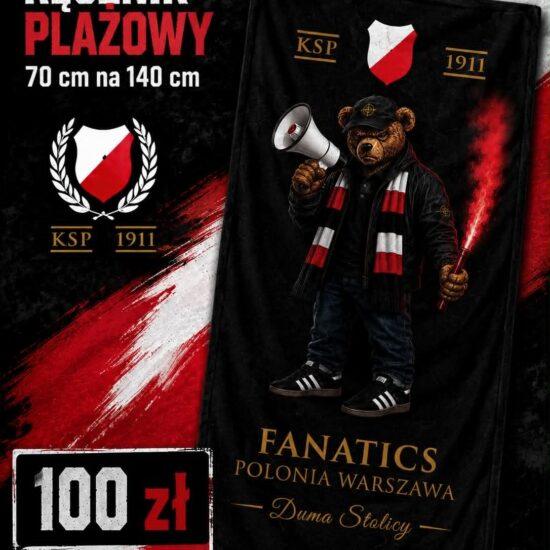 Ręcznik Polonia Warszawa MIŚ Czarny FANATICS