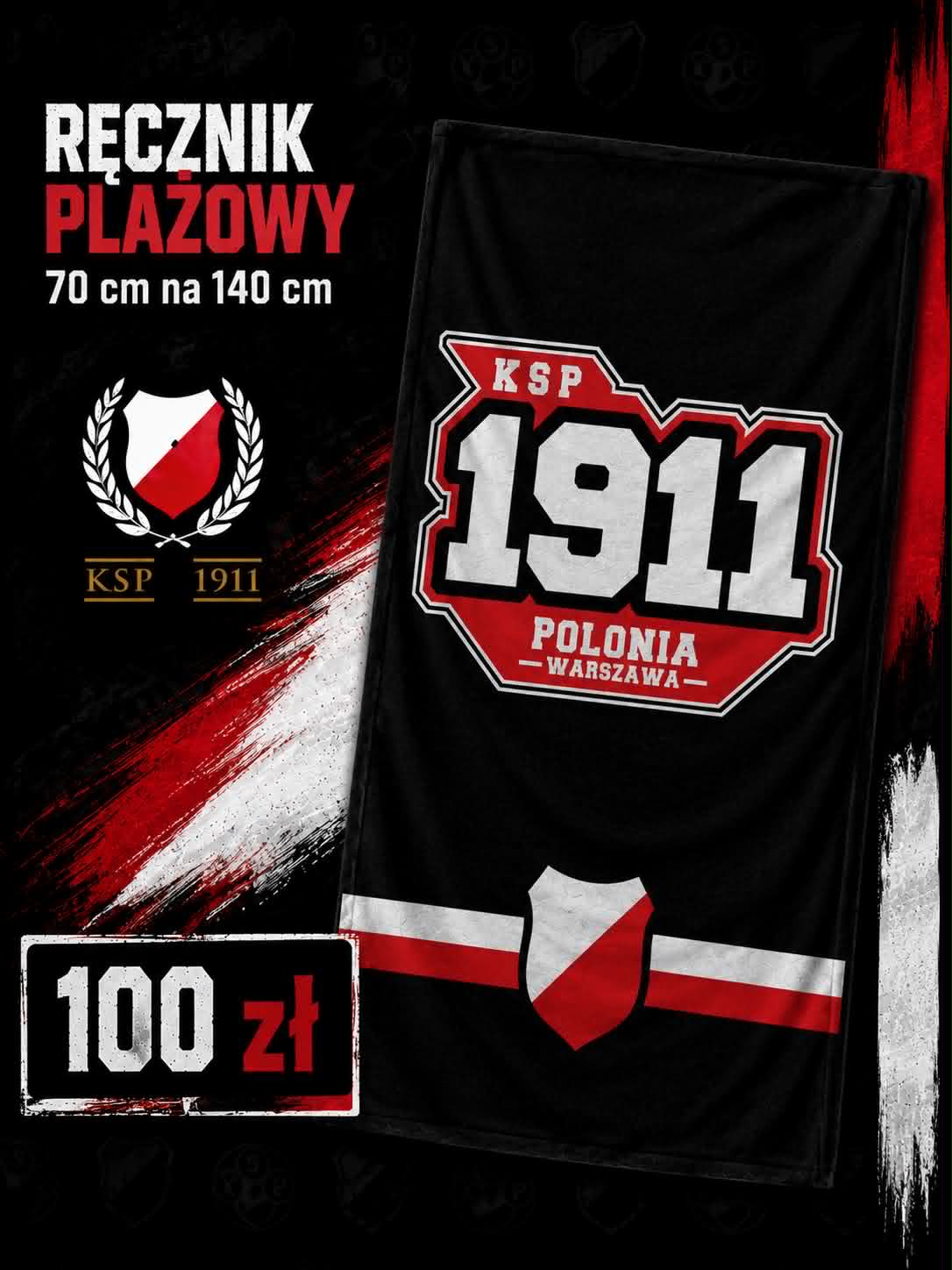 Ręcznik Polonia Warszawa KSP 1911