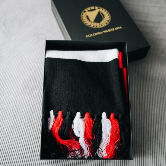 Szalik pasiak Polonia Warszawa z pudełkiem RETRO