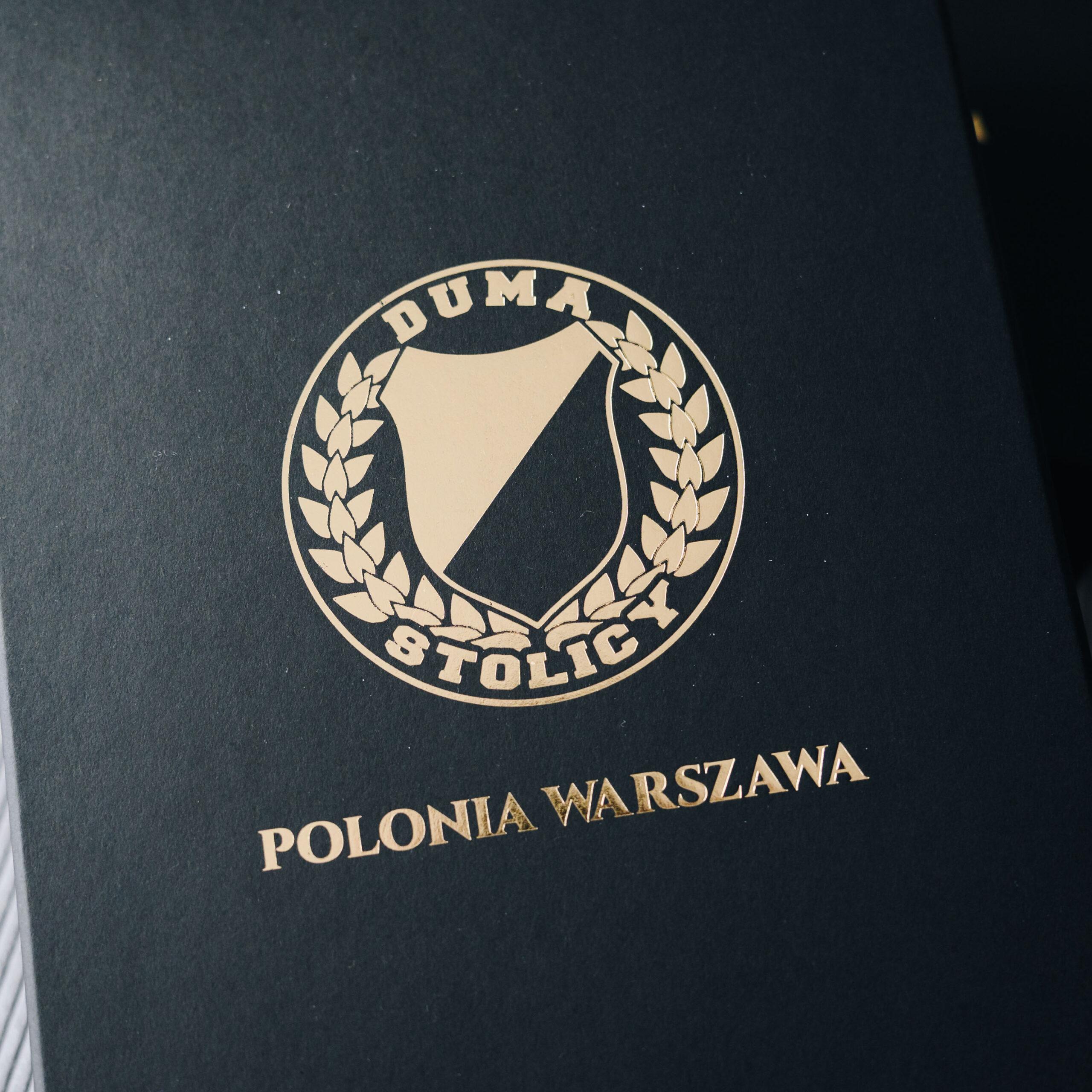 Szalik pasiak Polonia Warszawa z pudełkiem RETRO - obrazek 3
